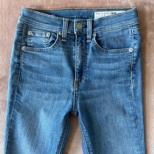 Rag & Bone jeans size 23. High rise skinny raw edge hem
